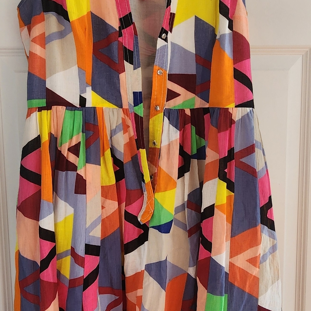 Tracy Reese Multicolor Geometric Midi Dress - Picture 3 of 11